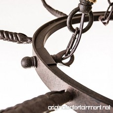 Lovedima Vintage Flaxen Hemp Rope and Metal 12-Light Rustic Round Candelabra Chandelier in Rust - B077TMKF1Y