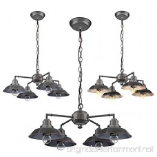SereneLife Home Lighting Fixture - Metal Accent Classic Vintage Style Chandelier Pendant Hanging Ceiling Light with 4 Single Bulb Rustic Traditional Lamp Shade US Standard Screw-in Sockets (SLLMP414) - B0776VSYM9