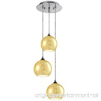 SereneLife Home Lighting Fixture - Triple Pendant Hanging Lamp Ceiling Light with 3 7.1” Circular Sphere Shaped Dome Globes  Sculpted Glass Accent  Adjustable Length and Screw-in Bulb Socket (SLLMP34) - B0777471YW