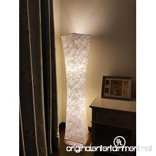 52 Fabric LED Floor Lamp BI-LIGHT Softlighting Minimalist Modern Twisted Design Fabric Shade with 2 Bulbs Floor Lamps for Living Room Bedroom Home Office (Tyvek DuPont 10.2x10.2x52 Inch) - B01M6E42WI