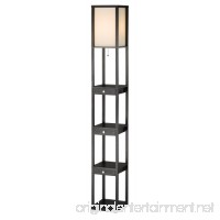 Adesso 3450-01 Murray 72" Tall Floor Lamp with Storage Shelves  Drawers. Durable MDF Lighting Equipment with Wood Veneer Finishing. Home Decor Accessory - B00IFHL6ZI