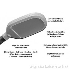 Baltoro LED Floor Lamp - Soft White Reading Light - Built-in 2 Brightness Levels - Adjustable Head Pivots in Any Direction Save Energy 12 Watts - White Color - SL5757GL - B06VVGP8GF