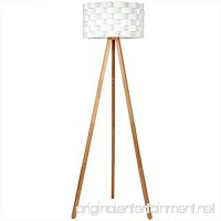 Brightech Bijou LED Tripod Floor Lamp Contemporary Design for Modern Living Rooms - Soft  Ambient Lighting  Tall Standing Easel Survey Lamp for Bedroom  Family Room  or Office - Natural Wood Color - B06WGQYMQ1