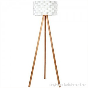 Brightech Bijou LED Tripod Floor Lamp Contemporary Design for Modern Living Rooms - Soft Ambient Lighting Tall Standing Easel Survey Lamp for Bedroom Family Room or Office - Natural Wood Color - B06WGQYMQ1