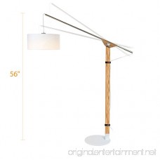 Brightech Eithan LED Floor Lamp – Modern Contemporary Elevated Crane Arc Floor Lamp & Linen Hanging Lamp Shade- Tall Industrial Adjustable Uplight Lamp for Living Room Office or Bedroom Natural Wood - B071S2R7Q5