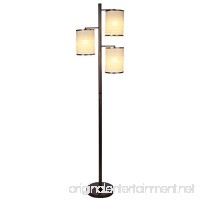 Brightech Liam - Tall Free Standing 3 Light LED  Pole Floor Lamp - Alexa Compatible Lamps With Asian Lantern Shades- Contemporary Uplight & Downlight for Living Room  Office  Bedroom - Bronze - B077KDRFRF