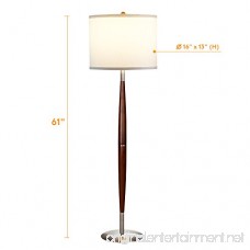 Brightech Lucas LED Pole Floor Lamp – Modern Living Room Standing Tall Light for Den Office or Bedroom - Maple Eucalyptus Wood Finish - B072QG96NR