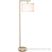 Brightech Montage Modern LED Floor Lamp - Alexa Compatible Living Room Light - Standing Pole with Hanging Drum Shade - Tall Downlight for Bedrooms  Family Rooms  Offices – Antique Brass - B0797F2FMX