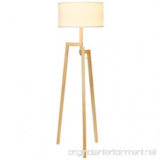 Brightech New Mia LED Tripod Floor Lamp– Modern Design Wood Mid Century Style Lighting for Contemporary Living or Family Rooms- Ambient Light Tall Standing Survey Lamp for Bedroom Office- White Shade - B07BDPJXGH