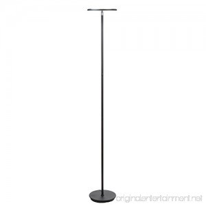 Brightech Sky Flux - Modern LED Torchiere Floor Lamp for Living Rooms & Bedrooms - Adjustable Warm to Cool White - Tall Pole Standing Office Light - Bright Minimalist & Contemporary Uplight - Black - B06WCZWNR3