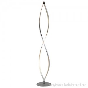 Brightech Twist Modern LED Floor Lamp - Living Room Standing Light Fixture with 920 Lumens 43 Inches Tall on 8 Inch Base - Easy Foot Controlled Dimmer Switch with 3 Brightness Settings - Silver - B072HNRQ74