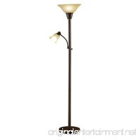 Catalina Lighting 18223-002 Kerrington Torchiere Floor Lamp with Adjustable Reading Light and Glass Shades  71"  Oil Rubbed Bronze - B076PLFZZX