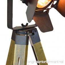 Decoluce Vintage Tripod Floor Lamp Nautical Teatre Retro Spotlight Industrial Decor Wooden Light Fixtures Cinema Movie Props (Without Edison light bulbs) - B076KJDT13