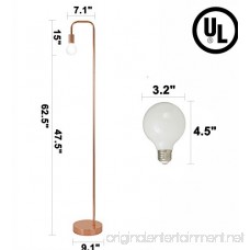Floor Lamp for Living Room Industrial Rose Gold Metal Reading Lamp Contemporary Bedroom Décor Led Bulb 4W Gifts for Her - B075N4YHPK