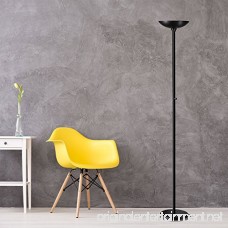 Floor Lamps SUNLLIPE LED Floor Lamp with Remote Control 24W Dimmable Modern Tall Standing Pole Uplight Torchiere Light for Living Room Bedrooms Office Jet Black - B078GHMP39