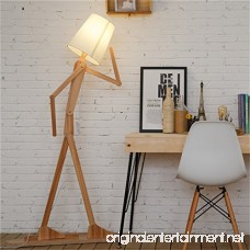 HROOME Modern Contemporary Decorative Wooden Floor Lamp Light with Fold White Fabric Shade Adjustable Height Standing Light for Living Room Bedroom Office 160cm Unique Design (Ash) - B075SXGTVN