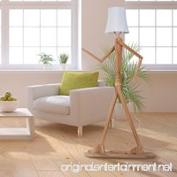 HROOME Modern Contemporary Decorative Wooden Floor Lamp Light with Fold White Fabric Shade Adjustable Height Standing Light for Living Room Bedroom Office 160cm Unique Design (Ash) - B075SXGTVN