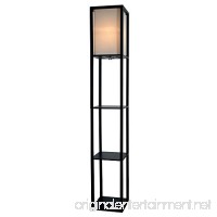Light Accents Floor Lamp 3 Shelf Standing Lamp 63" Tall Wood with White Linen Shade (Black) - B00GIVYQRI