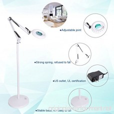 Magnifying Floor Lamp Addie 4-in-1 Daylight Super Bright 8x Facial Magnifier Light with Utility Clamp Dimmable Full Spectrum Natural Sunlight LED Standing Light Desk Lamp-For Reading Task-White - B079NSWT4S