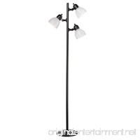 Novogratz 63 3-Light LED Floor Lamp Matte Black Finish Frosted Plastic Shades Black Cord with Polarized Plug LED Bulbs Included 12719 - B01DPFFTK2