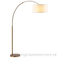 Rivet Brass Arc Floor Lamp  76" H  with Bulb  Brass with Linen Shade - B073772DH1