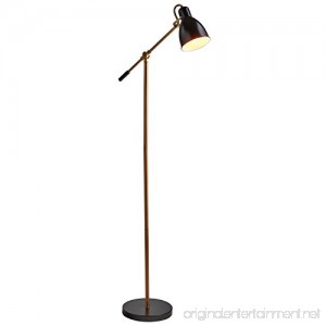 Rivet Caden Adjustable Task Floor Lamp with LED Bulb 60 H Black and Brass - B07374K536