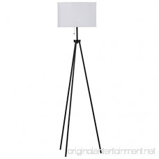 Rivet Minimalist Tripod Floor Lamp with Bulb 58.3 x 15 x 15 Black - B0742D9X4R