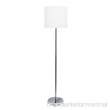 Simple Designs LF2004-WHT Brushed Nickel Drum Shade Floor Lamp White - B01MRLYV3J