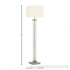 Stone & Beam Glass Column Nickel Floor Lamp 59 H with Bulb White Shade - B073P2WNLJ
