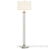 Stone & Beam Glass Column Nickel Floor Lamp  59" H  with Bulb  White Shade - B073P2WNLJ