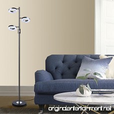 SUNLLIPE 3 Lights Floor Lamp Adjustable Tree Lamp 60 inch 21 Watt Warm White Light Led Floor Lamps for Living Room Bedroom and Office-Jet Black - B077G4CZYX