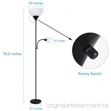 sunllipe HD002ZMH LED Floor Lamp with Reading Light-70.5 Inches Sturdy Standing 9W Energy Saving Uplight for Living Room Dorm Bedroom(Black) - B07B4RYTCW
