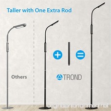 TROND LED Gooseneck Floor Lamp for Reading Crafts Crocheting Knitting Sewing or Makeup (5 Color Temperatures 5-Level Dimmable 30-Min Timer 4 Removable Aluminum Poles Flicker-Free) - B01FDF27R0
