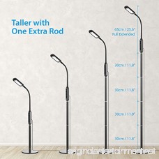 TROND LED Gooseneck Floor Lamp for Reading Crafts Crocheting Knitting Sewing or Makeup (5 Color Temperatures 5-Level Dimmable 30-Min Timer 4 Removable Aluminum Poles Flicker-Free) - B01FDF27R0