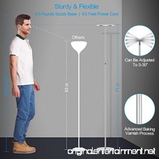 Vacnite LED Torchiere Floor Lamp Smart-Touch-Dimming 71-Inch 36-Watt Super Bright Warm White for Bedroom Living Room Office - Simple Streamlining Silver - B071K8NKJF
