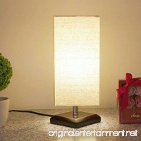 Bedside Table Lamp Bulb Included Solid Wood Table Lamp Bedside Desk Lamp Nightstand Lamp Fabric Shade Modern Night Light for Kids Bedroom  Dresser  Living Room  College Dorm  Coffee Table  Bookshelf - B074112WH3
