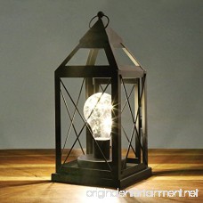 Circleware Lantern Metal Cage Style Desk Table or Hanging Lamp - Cordless Accent Light with LED Bulb - 10.25 High - B07BZKBLGP