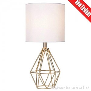 Cotulin Mini Golden Delicate Design Hollowed Out Base Bedroom Living Room Side Table Lamp With Golden Base and White Shade - B07C4D57XH