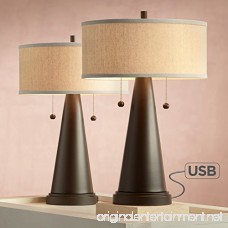 Craig Bronze Table Lamp with USB Set of 2 - B0788RNR5K