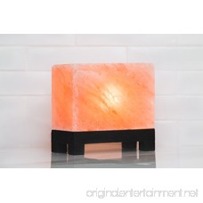 d'aplomb 100% Authentic Natural Himalayan Salt Lamp; Hand-Carved Modern Rectangle in Pink Crystal Rock Salt from the Himalayan Mountains; Footed Wood Base UL-Listed Dimmer Cord; 11.5 lbs - B07BC6KZ2V