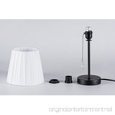 Donglaimei Fabric Shade Table Lamp with Pull Chain Switch and Metal Lamp Base Simple Style Night Stand Lamp and Modern Bed Light for Living Room Bedroom Hotel - B075ZPWHNY