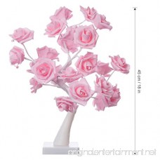 Finether Table Lamp Adjustable Rose Flower Desk Lamp|1.64ft Pink Tree Light for Wedding Living Room Bedroom Party Home Decor with 24 Warm White LED Lights|Two Mode: USB/Battery Powered - B01IOJGTD0