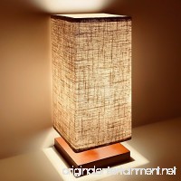 GLORIOUS-LITE Bedside Lamp Nightstand Lamp Square Flaxen Lamp Shade with E26 Lamp Base Minimalist Solid Wood Table Lamp for Living Room Bedroom Kids Room College Dorm Coffee Table - B07DD8HQQP