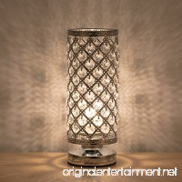 HAITRAL Crystal Table Lamp Modern Night Light Lamp with Metal Frame 110 Pcs Crystals Elegant Bedside Desk Lamp for Bedroom  Living Room  Dining Room Sliver - B076KCFT5J