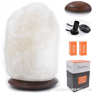 Hazantree Sutlej (5-8 lbs 8 to 9) Pearl White Himalayan Salt Lamp with Rosewood Dimmer Cord -Made In Pakistan- hymalain salt lamps salt rock lamp white hymalain salt lamps himilian salt lamp - B0721W4DTB