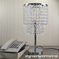 Hsyile Lighting KU300152 Crystal Chandelier For Bedroom Nightstand Table Lamp Finish Chrome 1 Light - B0755819SZ