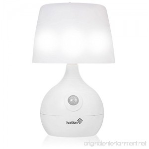 Ivation 12-LED Battery Operated Motion Sensing Table Lamp - Dual Color Range - Available Settings Include Manual & Automatic Motion & Light Sensing White - B00YYMAL6S