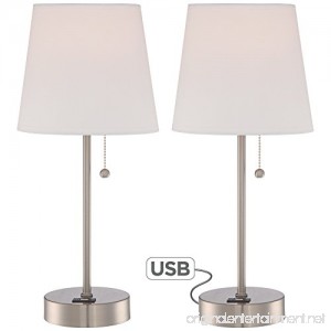 Justin 18 High Metal Accent Lamps with USB Ports Set of 2 - B01FK7WA14