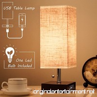 Lifeholder Table Lamp  Nightstand Lamp with USB Charging Port and Warm White Led Bulb  Wooden Claret Base Beside lamp  Modern USB Lamp Perfect for Bedroom  Living Room  Or Office - B07F666327