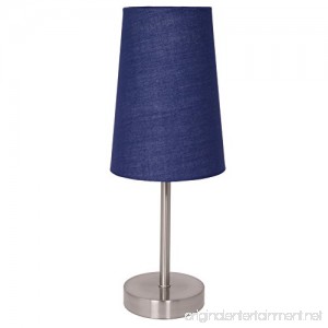 Light Accents Table Lamp Brushed Nickel with Blue Fabric Shade - B006M467NC